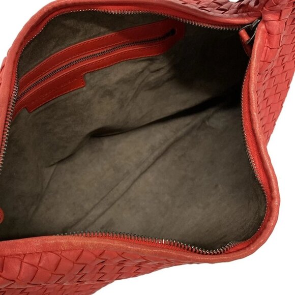 Auth BOTTEGA VENETA Large Veneta bag - Red Leather Handbag - Picture 13 of 14
